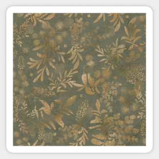 Lakeside garden, watercolor earth tones olive green Sticker